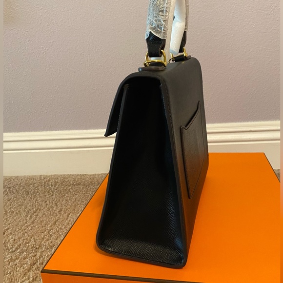 clasp linen crossbody/handheld bag - Picture 4 of 6